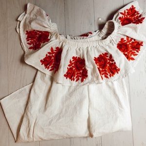 Grecian White and Red Dress